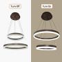 Jaycomey Modern LED Pendant Light,Circular Acrylic Chandelier Adjustable Two Rings Ceiling Pendant Light for Living Room Bedroom Kitchen Resturant,6000K/Cool White,44W