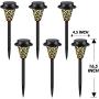 LeiDrail Solar Pathway Lights Outdoor Garden Path Light Warm White LED Black Metal Stake Landscape Lighting Waterproof Decorative for Yard Patio Walkway Lawn In-Ground Spike - 6 Pack