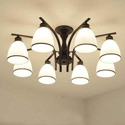 Joypeach LED Retro Iron Living Room Ceiling Lights Fixtures Bedroom Ceiling Lights Flush Mount with 8 Lights Ceiling Lights for Kitchen (110V)