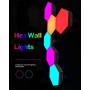 Hexagon Wall Light Multicolor,Smart Modular Touch-Sensitive LED Light Wall Panels RGB Night Light DIY Geometry Splicing Hex Light for Bedroom Living Room Hallway Party Decor,6 Pack