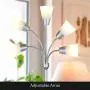 Brightech Medusa Modern LED Floor Lamp – Contemporary Multi Head Standing Reading Lamp for Living Room, Bedroom, Kids Room - Includes 5 LED Bulbs and 5 White & Colored Interchangeable Shades – Silver