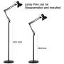 BBE Floor Lamp Standing Lamp, Adjustable Architect Swing Arm Standing Reading Lamp with Metal Base, Modern Design Studying Light with On/Off Switch for Living Room Bedroom Piano Room (Black)