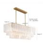 Moooni Modern Luxury Rectangular Crystal Chandelier Rectangle Pendant Light Fixture for Kitchen Island Dining Room Gold Finish L40” x W15” x H14”