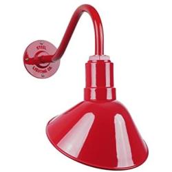 The Venice Gooseneck Sign Light | Restaurant or Accent Wall Light | Shines Light Back Towards The Wall | Barn Lighting Style for Your Modern Farmhouse (16'' Gooseneck, Red)