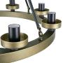 Wellmet 8-Light Wagon Wheel Chandeliers with Seeded Glass Shades, 30” Farmhouse Rustic Iron Chandelier, Industrial Round Hanging Ceiling Lighting Kitchen Island Dining Room Living Room, Antique Brass