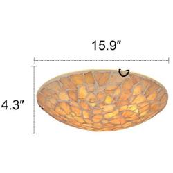 Artzone Tiffany Ceiling Lamp Flush Mount, Handcrafted Tiffany Ceiling Lamps for Living Room, Tiffany Ceiling Lamp Flush Mount, Stained Glass Ceiling Light Fixture - 16'' Natural Stone Lampshade