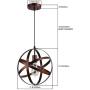 Industrial Vintage Globe Pendant Light Fixture,Metal Spherical Changeable Hanging Ceiling Light Chandelier Fixture for Kitchen Island Living Room Dining Room