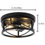 Vintage Industrial Style Rustic Farmhouse Ceiling Light Semi Flush Mount Fixture Black Metal Cage 2-Light for Bedroom Kitchen Living Room Hallway Bathroom Dining Room