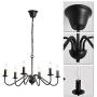 ASGYISA 6-Light Chandelier Industrial Rustic Farmhouse Black Candle Pendant Lighting for Foyer Living Room Kitchen Island Dining Room Bedroom