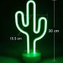 Cactus Neon Sign Night Light Lamp with Holder Base Decorative Marquee Signs Light Battery Operated Wall Decoration for Living Room Bedroom Christmas Party Supplies Kids Toys Birthday Gifts
