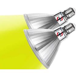 Explux LED PAR38 Yellow Spot Bug Light Bulbs, Dimmable, Full-Glass Weatherproof, 90W Equivalent, 2-Pack