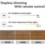 Modern LED Wooden Chandelier Dining Room Dimmable Remote Control Brightness Adjustable Pendant Lights Half Flush Mount Ceiling Hanging Lamp Fixture for Bedroom Livingroom Hanging Island Lighting 20W