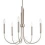 Kira Home Helene 22'' 5-Light Modern Chandelier, Adjustable Hanging Height, Brushed Nickel Finish