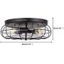 Semi Flush Mount Ceiling Light Fixtures Industrial Rustic Metal Cage 3-Light Kitchen Light Fixture for Hallway Bedroom Farmhouse (Bulbs not Included)