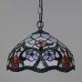 GDLight Tiffany Style Floral Pendant Lamp, 12 Inch Ldyllic Vintage Handmade Flowers Stained Glass Hanging Lights for Dining Room Living Room Bedroom