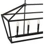 MOTINI 5-Light Kitchen Island Lantern Pendant Linear Chandelier Black Rod Hanging Light 40''x 12''x18.5''