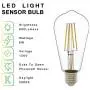 Yueximei ST64 Dusk to Dawn Light Sensor LED Bulb, Filament Lamp, 6W 60W Equivalent, E26 5000K, 650 Lumens, Auto On/Off, Indoor Outdoor Lighting Lamp for Porch, Garage, 4 Pack Yueximei ST64 Dusk to Dawn Light Sensor LED Bulb, Filament Lamp, 6W 60W Equivalent, E26 5000K, 650 Lumens, Auto On/Off, Indoor Outdoor Lighting Lamp for Porch, Garage, 4 Pack