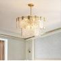 Sweety House New Snowflake Customized 9-lamp Chandelier, Simple postmodern Crystal lamp, Creative net red Dining Room Lighting Chandelier (Gold)