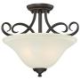 Westinghouse Lighting, Oil Rubbed Bronze 6306500 Dunmore Two-Light Indoor Semi-Flush, Finish with Frosted Glass