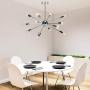 GRUSTRUST 12-Light Sliver Chandeliers Lighting Easy Mount Ceiling Light Chrome Modern Pendant Light Dimmable Lamp Bracket for Living Room Showroom Study Room(Bulbs Not Included)