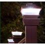 Solar Post Cap Lights Outdoor Super Bright 20 Lumen 2Pack 4 Adaptors for 4x4 5x5 6x6 3.5x3.5 White Fence Post Lamp Deck Postcap Light Waterproof Warm White LED Caps Lantern for Yard Walkway Porch