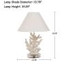 Table Lamp for Living Room/ Bedroom Farmhouse Side Novetly Coral Table Lamp with Burlap Lamp Shade - 19.29'' High