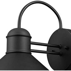 Globe Electric 44165 Sebastien 1-Light Outdoor Wall Sconce, 2-Pack, Black Finish