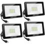 MEIKEE LED Flood Light , 35W 4Pack Bright LED Work Light with Plug, 3500LM LED Security Light, IP66 Waterproof Outdoor Security Lights 5000K Natural White Light Flood Light for Yard, Garden, Stadium