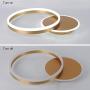 Modern Ceiling Lamp Dimmable LED Flush Mount Ceiling Light Brushed Aluminum 2 Rings Ceiling Light Fixture for Living Room Dining Room Kids Room (Gold)