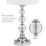CO-Z Elegant Table Lamps Set of 2, Modern Bedside Light for Living Room Bedroom Accent, 26 Inches Crystal Table Lamp, Clear with White Drum Shade, Glam Stacked Crystal Ball Chrome Metal Base, UL.