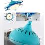 LITFAD Modern LED Ceiling Light Nautical Style Reversible Dome Shade Metal Hanging Ceiling Fan Light with Invisible Blade Flushmount Pendant Light for Living Room Kids Bedroom Childrens Room - Blue