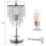 Xydstay Crystal Table Lamp, 3 Way Dimmable Bedside Touch Lamp Decorative Modern Lamp with USB Charging Port Elegant Beautiful Nightstand Lamp for Bedroom Living Room Office （LED Bulb Included)