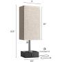OYEARS Table Lamps Set of 2 Built in Dual USB Charging Port Bedside 15.5“ Table Lamp with Dual AC Power Outlets for Bedroom Living Room Office Study Room Linen Fabric Shade