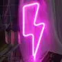 Lightning Bolt Neon Sign for Wall Decor,USB or Battery Decor LED Signs,Neon Lights for Bedroom,Light Up Signs Decorative Neon Light Sign for Home,Christmas,Party,Kids Living Room(Pink)