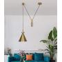 WETERS Industrial Retro Brass Pendant Lights, Pulley Hanging Lights, Height-Adjustable Dining Room Lights, Pendant Lights, Plating Gold, Living Room, Bedroom, Bar, E27