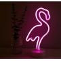 Flamingo Neon Sign Night Light Lamp with Holder Base Decorative Marquee Signs Light Battery Operated Wall Decoration for Living Room Bedroom Christmas Party Supplies Kids Toys Birthday Gifts