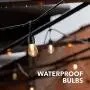 HBN Smart Outdoor Patio Light RGBW Color & White LED Lights Smart String Light-48ft, 24 Round Bulbs, 2.4 GHz Only, Works with Alexa/Google Assistant, App Controlled, No Hub Needed, IP65 Waterproof