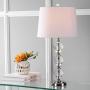 JONATHAN Y JYL2042A Cole 27'' Crystal LED Table Lamp Traditional,FrenchCountry,Transitional for Bedroom, Living Room, Office, College Dorm, Coffee Table, Bookcase, Clear/Chrome