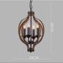 4-Light Chandelier Rustic Metal Pendant Light Adjustable Height oval Pendant Ceiling Hanging Light Fixture with Oil Rubbed Bronze Finish Wood Texture Indoor Kitchen Island Dining Living Room Farmhouse