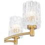 Icelight Warm Brass Large Chandelier 31 1/2'' Wide Modern Mid Century Prismatic Clear Glass 9-Light Fixture for Dining Room House Island Entryway Bedroom Living Room - Possini Euro Design