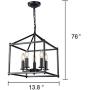 Doowin Pendant Light, 5-Light Vintage Dining Room Lighting Fixtures Hanging, Farmhouse Lantern Lights Industrial Cage Chandelier Ceiling Black Light for Dining Living Room Kitchen Island