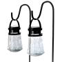 Home Zone Security Solar Pathway Lights - Outdoor 3000K Decorative Large Crackle Glass Garden LED Lights with No Wiring Required (2-Pack)