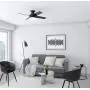 Hunter Dempsey Low Profile Indoor / Outdoor Ceiling Fan with LED Light and Remote Control, 44'', Matte Black