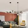 Modo Lighting Modern Ceiling Pendant Lighting Adjustable Chandelier 6-Light Lamp Globe Glass Hanging Light Fixture for Living Room Dining Room Bedroom