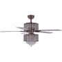 Crystal Ceiling Fan with Lights, Morpholife 52 inch Remote Control Modern Chandelier with 5 Wood Reversible Blades For Home Decoration Living Room