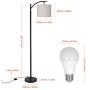 Tomshine Floor Lamp, Modern Floor Lamp Standing Industrial Arc Light with Hanging Lamp Shade, LED Floor Lamp for Living Room,Bedroom