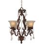 Iron Leaf Bronze Chandelier 23 1/2'' Wide Curved Scroll Crystal Cream Glass 4-Light Fixture for Dining Room House Foyer Kitchen Island Entryway Bedroom Living Room - Regency Hill