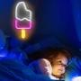 Protecu Popsicle Neon Sign 18''X10'' inch, USB Powered 3D Art Neon Signs for Wall Decor, Decorative Lights Neon Signs for Bedroom, Birthday, Party, Home Decorations (White & Pink Popsicle)