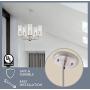 Kira Home Inara 22.5'' Large Round 5-Light Modern Chandelier + Clear Glass Shades, Adjustable Height, Brushed Nickel Finish