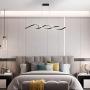 Ganeed Modern Chandelier Lighting 40W Dimmable Wave Shape Flush Mount LED Pendant Lights with Remote Control,Adjustable Height Hanging Light Fixture for Dinner Room Kitchen Island Living Room